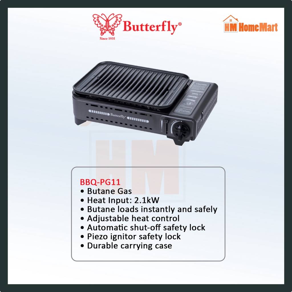 BUTTERFLY BBQPG11 Portable Barbeque Gas Stove (1 Year Warranty)