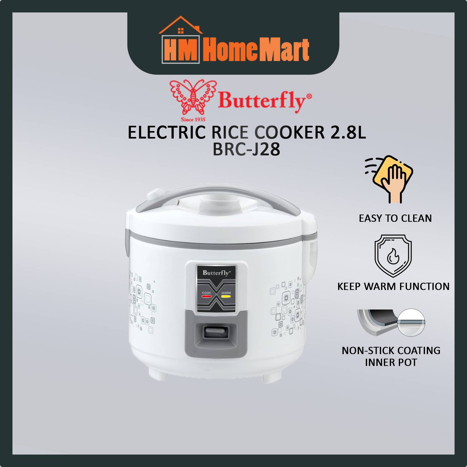 BUTTERFLY BRC-J15/BRC-J18/BRC-J28 JAR RICE COOKER